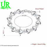 925 Silver Heart Chain Bracelet Wedding Engagement Party Charm