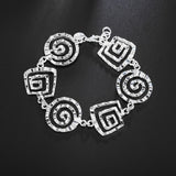 925 Sterling Silver Geometric Square Chain Bracelet Wedding Jewelry