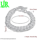 925 Silver Lady Bracelet with Circle Charms Jewelry Wedding Gift