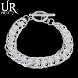 925 Silver Lady Bracelet with Circle Charms Jewelry Wedding Gift