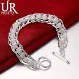 925 Silver Lady Bracelet with Circle Charms Jewelry Wedding Gift