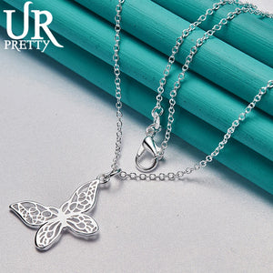 925 Silver Butterfly Necklace Snake Chain Wedding Jewelry