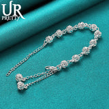 925 Silver Ball Chain Bracelet Wedding Engagement Party Jewelry