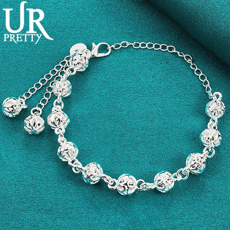 925 Silver Ball Chain Bracelet Wedding Engagement Party Jewelry