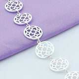 925 Silver Flower Chain Bracelet for Women Wedding Party