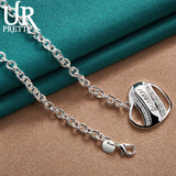 925 Sterling Silver Heart Pendant Necklace 18 Inch Chain