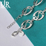 925 Silver Oval Chain Bracelet Wedding Engagement Charm Jewelry