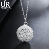 925 Silver Hollow Round Necklace 16-30 Inch Chain Wedding Jewelry