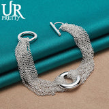 925 Silver Round Chain Bracelet Wedding Gift