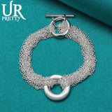 925 Silver Round Chain Bracelet Wedding Gift