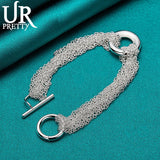 925 Silver Round Chain Bracelet Wedding Gift