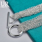 925 Silver Round Chain Bracelet Wedding Gift