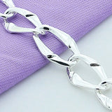 925 Silver Ring Buckle Chain Bracelet Women Party Wedding Charm Jewelry