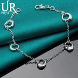 925 Silver Water Drop Chain Bracelet Wedding Engagement Party Charm Jewelry