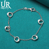 925 Silver Water Drop Chain Bracelet Charm Jewelry