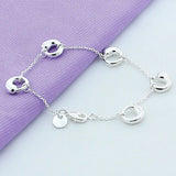 925 Silver Water Drop Chain Bracelet Wedding Engagement Party Charm Jewelry