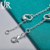 925 Silver Water Drop Chain Bracelet Wedding Engagement Party Charm Jewelry
