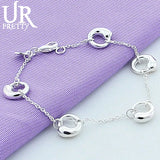 925 Silver Water Drop Chain Bracelet Wedding Engagement Party Charm Jewelry