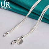 925 Silver Water Drops & Roses Chain 20-Inch Necklace for Woman Party Wedding