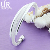 925 Silver Adjustable Bangle Bracelet For Women