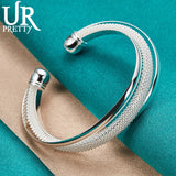 925 Silver Adjustable Bangle Bracelet For Women