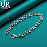 925 Sterling Silver Lock Chain For Man Women Wedding Engagement