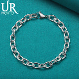 925 Sterling Silver Lock Chain For Man Women Wedding Engagement