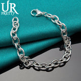925 Sterling Silver Lock Chain For Man Women Wedding Engagement
