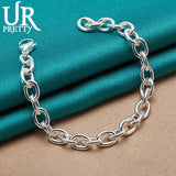925 Sterling Silver Lock Chain For Man Women Wedding Engagement