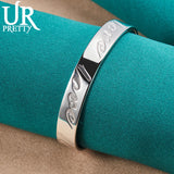 925 Silver Love Alphabet Bangle Bracelet Wedding Engagement Party Jewelry