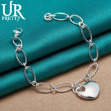 925 Silver Love Heart Multi-Circle Bracelet For Party Wedding