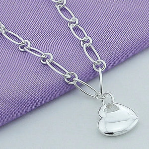 925 Silver Heart Oval Multi-Circle Chain Bracelet Wedding Pendant Jewelry