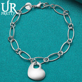 925 Silver Love Heart Multi-Circle Bracelet For Party Wedding