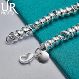 925 Silver Multi-Ring Multi-Loop Wedding Engagement Party Charm Jewelry