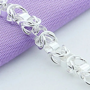925 Sterling Silver Multi-ring Chain Bracelet for Men Women