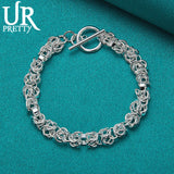 925 Sterling Silver Multi-ring Chain Bracelet for Men Women