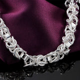 925 Silver Multi-ring Chain Bracelet Wedding Engagement Party Jewelry