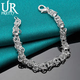 925 Silver Multi-ring Chain Bracelet For Man Women