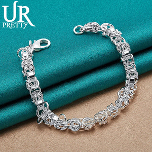 925 Silver Multi-ring Chain Bracelet For Man Women