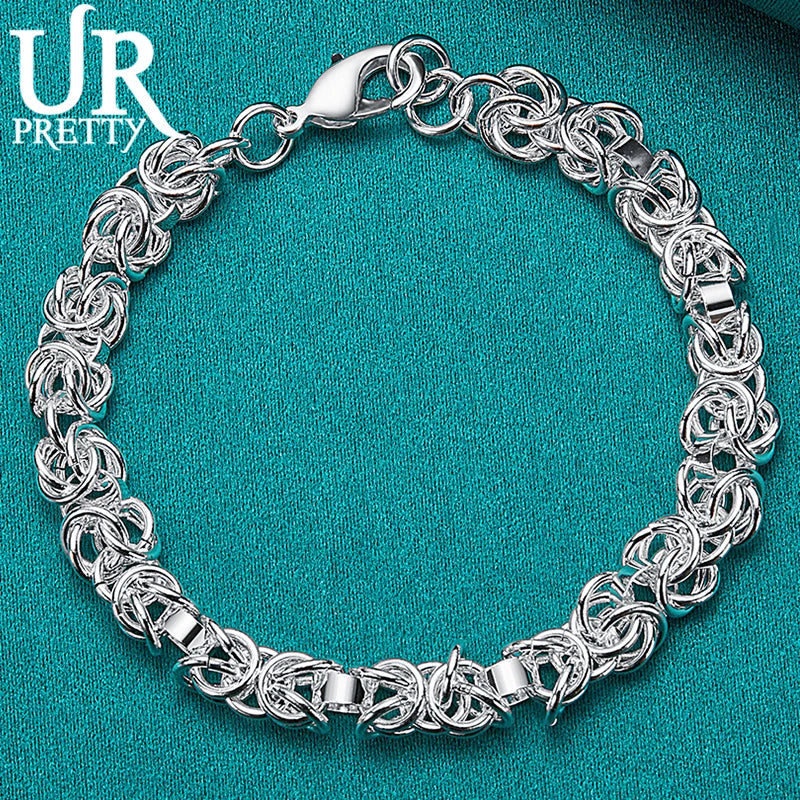 925 Silver Multi-ring Chain Bracelet For Man Women
