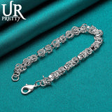 925 Silver Multi-ring Chain Bracelet For Man Women