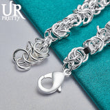 925 Silver Multi-ring Chain Bracelet Wedding Engagement Party Jewelry