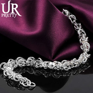 925 Silver Multi-ring Chain Bracelet Wedding Engagement Party Jewelry