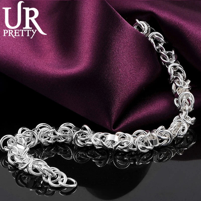 925 Silver Multi-ring Chain Bracelet Wedding Engagement Party Jewelry