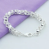 925 Silver Multi-ring Chain Bracelet Wedding Engagement Party Jewelry