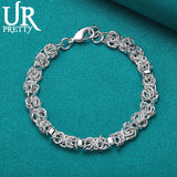 925 Silver Multi-ring Chain Bracelet For Man Women