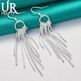 925 Silver Snake Chains Drop Earring for Women Wedding