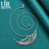 925 Silver Snake Chains Necklace For Party Wedding Charm Jewelry