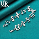 925 Silver Musical Note Chain Bracelet Wedding Jewelry