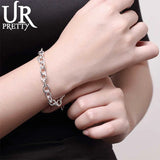 925 Silver O-Shape Bracelet Wedding Engagement Party Jewelry